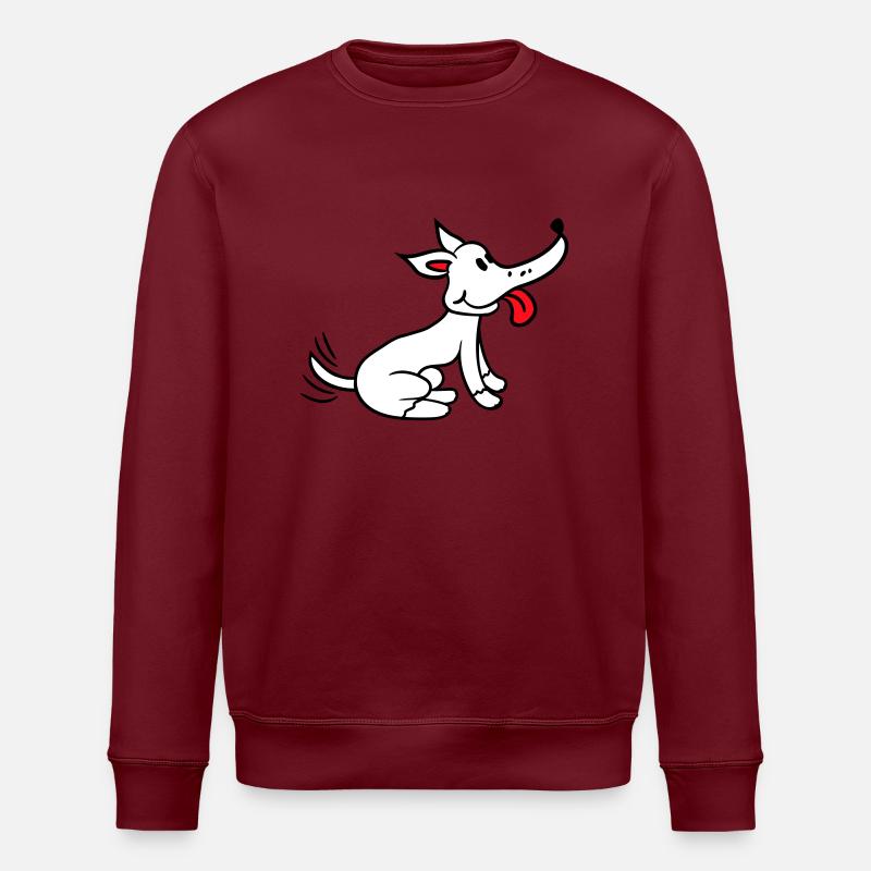 Chien remuant excité mignon heureux - Sweat bio ROLLER Stanley/Stella Unisexe - bordeaux