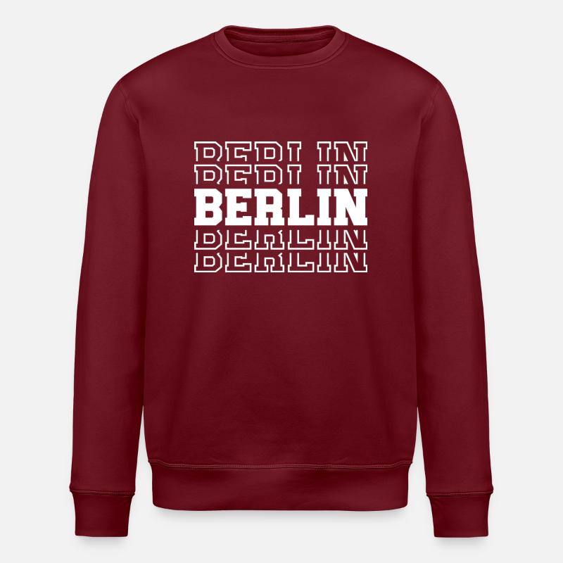 Berlin Typografie Stil - Stanley/Stella Unisex Bio-Sweatshirt ROLLER - Burgunderrot