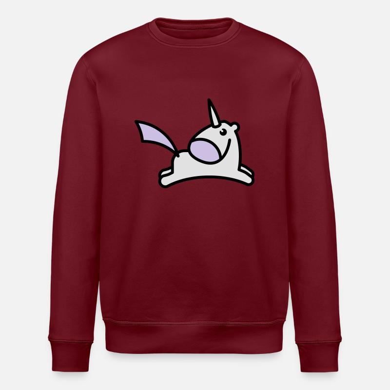 springendes Süßes Einhorn - Stanley/Stella Unisex Bio-Sweatshirt ROLLER - Burgunderrot