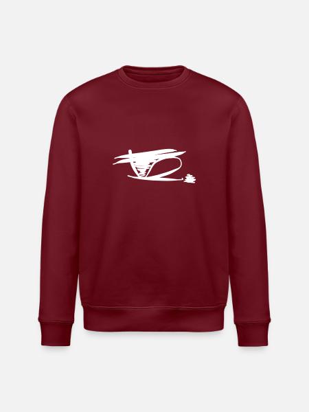 Snow-white abstractness - Stanley/Stella ROLLER Unisex Organic Sweatshirt - burgundy
