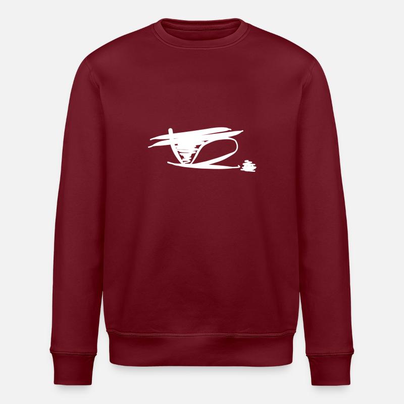 Snow-white abstractness - Stanley/Stella ROLLER Unisex Organic Sweatshirt - burgundy