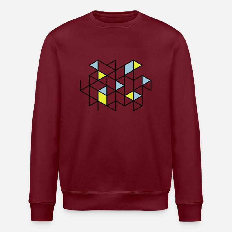 Geometry #001 - Stanley/Stella Unisex Bio-Sweatshirt ROLLER - Burgunderrot
