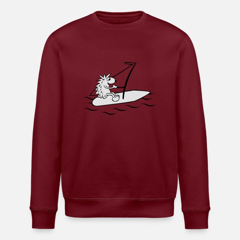 Surfender Igel - Stanley/Stella Unisex Bio-Sweatshirt ROLLER - Burgunderrot