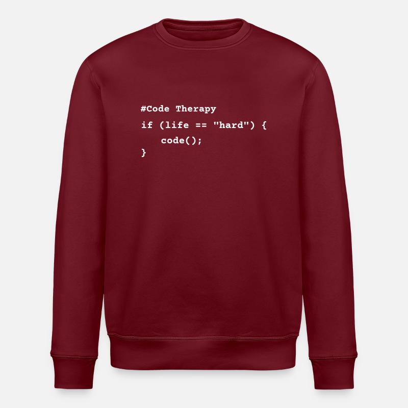 Code Therapy – Funny Programming T-Shirt - Stanley/Stella Unisex Bio-Sweatshirt ROLLER - Burgunderrot