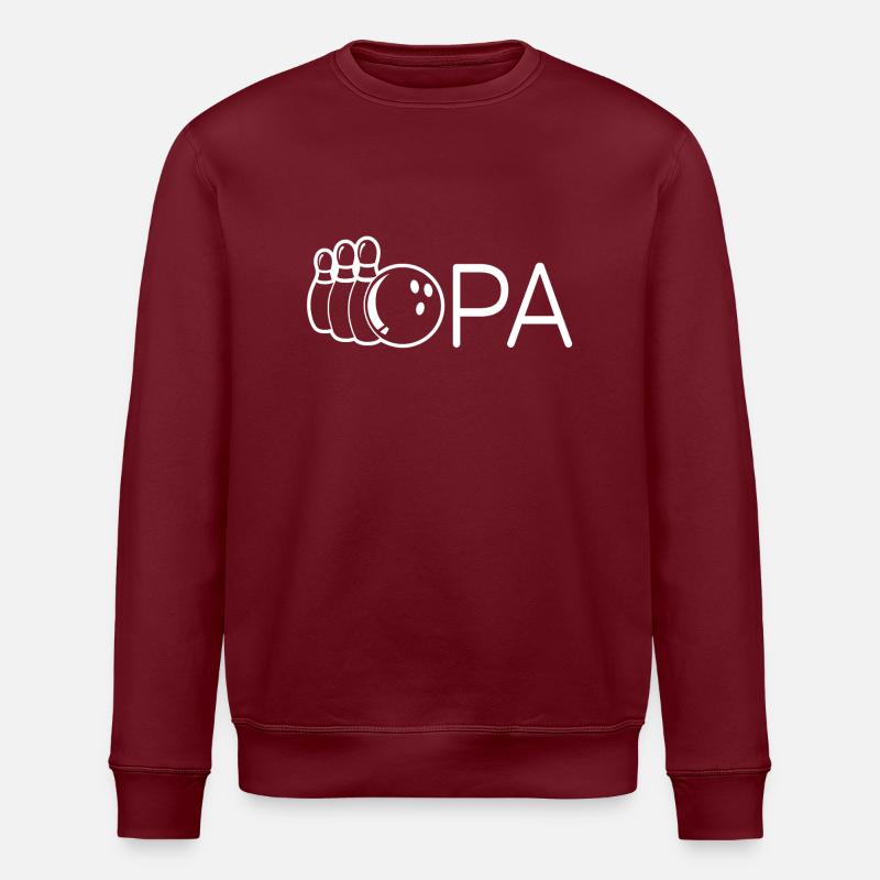 Opa Bowling Geschenkidee - Stanley/Stella Unisex Bio-Sweatshirt ROLLER - Burgunderrot