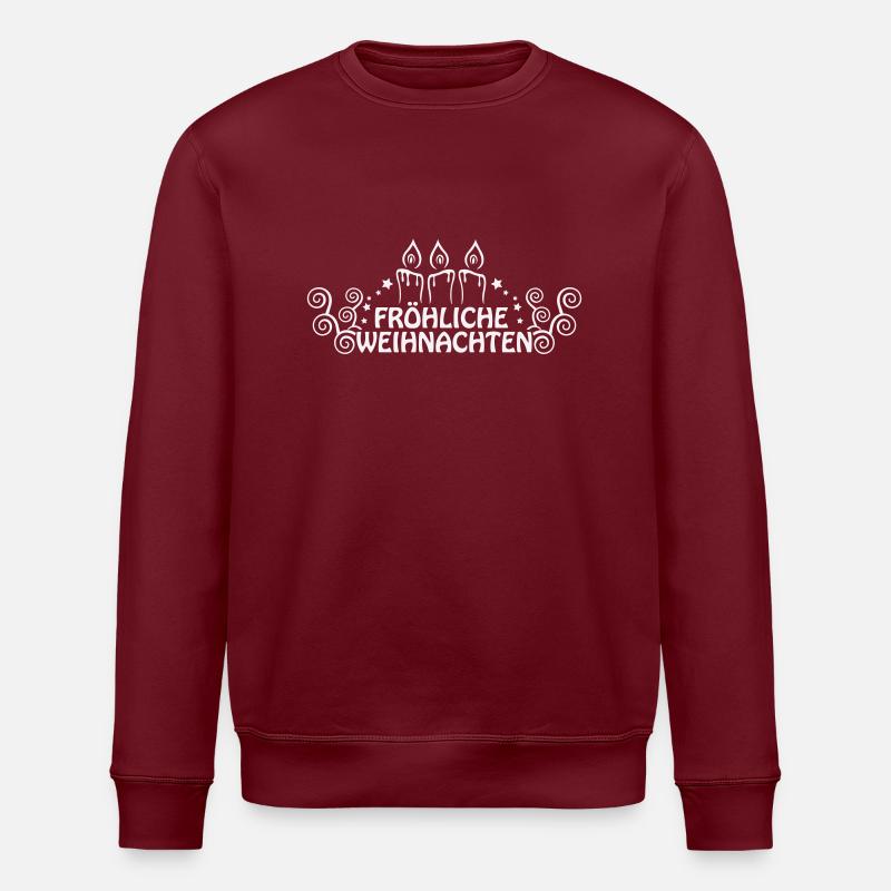 fröhliche weihnachten - Stanley/Stella Unisex Bio-Sweatshirt ROLLER - Burgunderrot