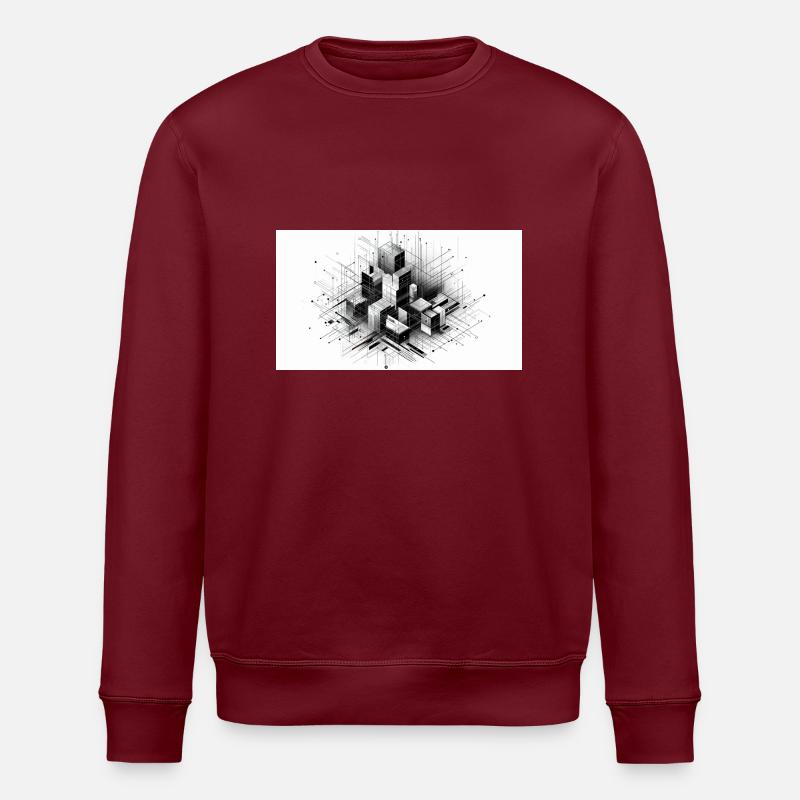 Abstract boxes - Stanley/Stella ROLLER Unisex Organic Sweatshirt - burgundy