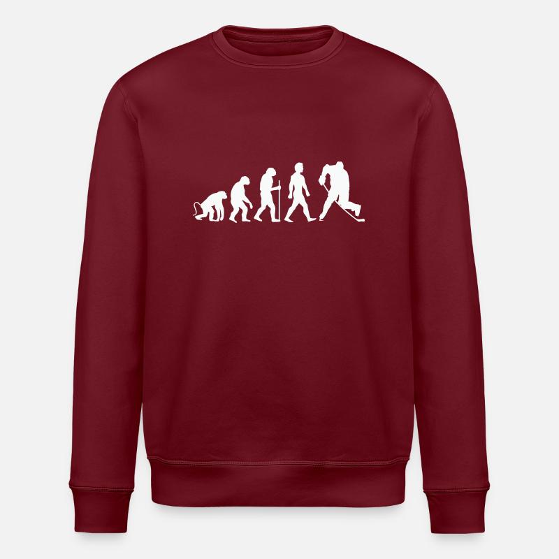 Hockey Evolution - Stanley/Stella ROLLER Unisex Organic Sweatshirt - burgundy