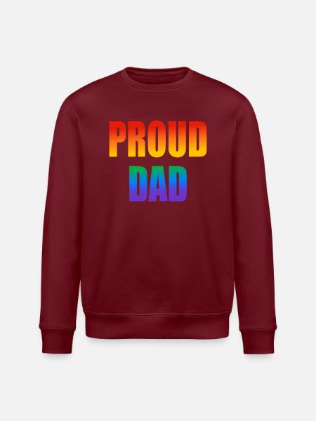 Stolzer Papa schwuler Regenbogen - Stanley/Stella Unisex Bio-Sweatshirt ROLLER - Burgunderrot