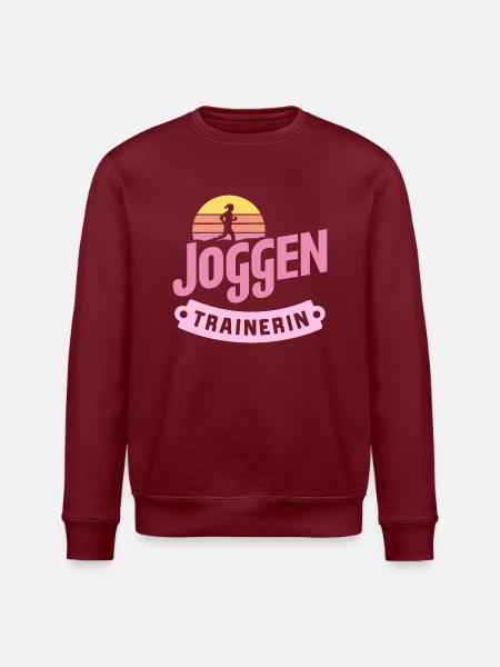 Jogging-Trainerin Inspiration Motivation Lauf - Stanley/Stella Unisex Bio-Sweatshirt ROLLER - Burgunderrot