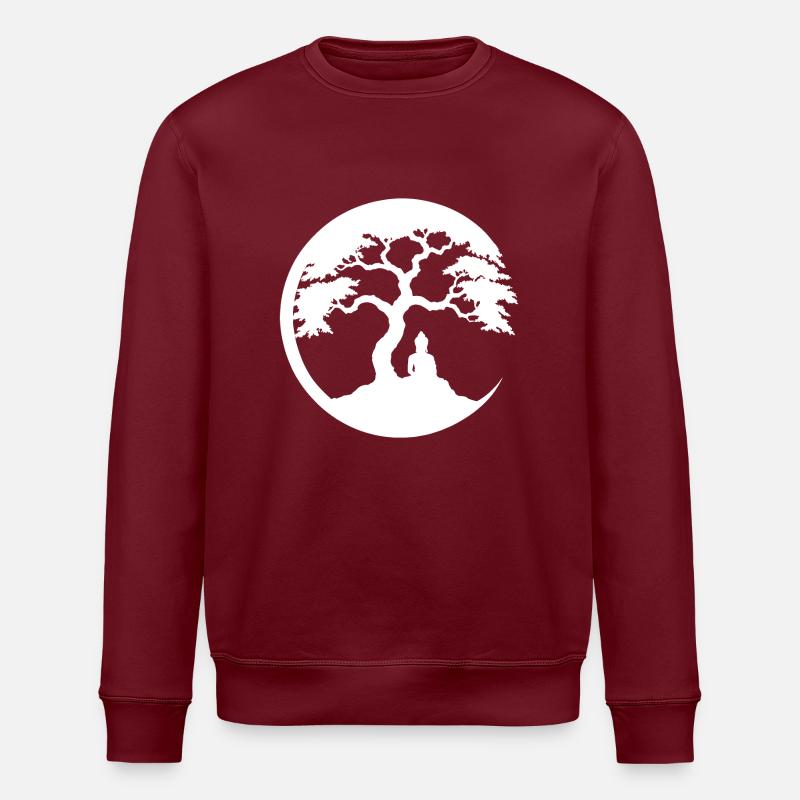Buddha, Zen Circle - Stanley/Stella ROLLER Unisex Organic Sweatshirt - burgundy