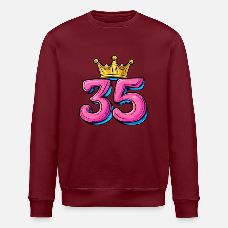 Couronne à 35 chiffres - Sweat bio ROLLER Stanley/Stella Unisexe - bordeaux