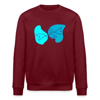 Fish One Line Drawing - Stanley/Stella Unisex Bio-Sweatshirt ROLLER - Burgunderrot - Vorne - Nik (191cm)