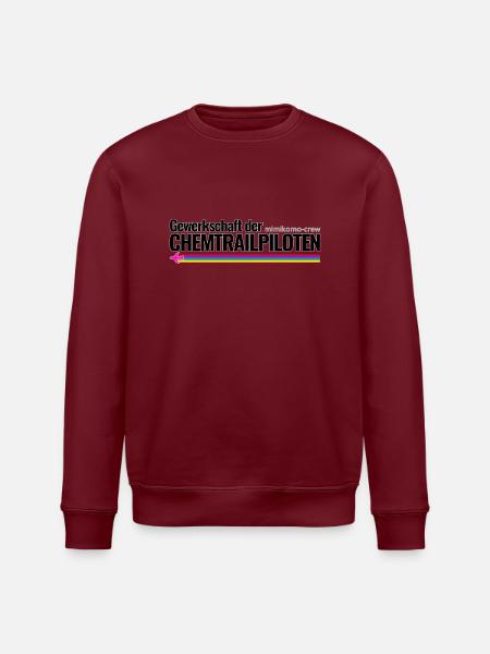 Mimikama Crew Gewerkschaft der Chemtrailpiloten - Stanley/Stella Unisex Bio-Sweatshirt ROLLER - Burgunderrot