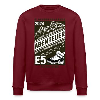Abenteuer E5 Alpenüberquerung 2024 - Stanley/Stella Unisex Bio-Sweatshirt ROLLER - Burgunderrot - Vorne - Nik (191cm)