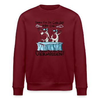 Wir werden dich vermissen - Jobwechsel Kollegen - Stanley/Stella Unisex Bio-Sweatshirt ROLLER - Burgunderrot - Vorne - Nik (191cm)