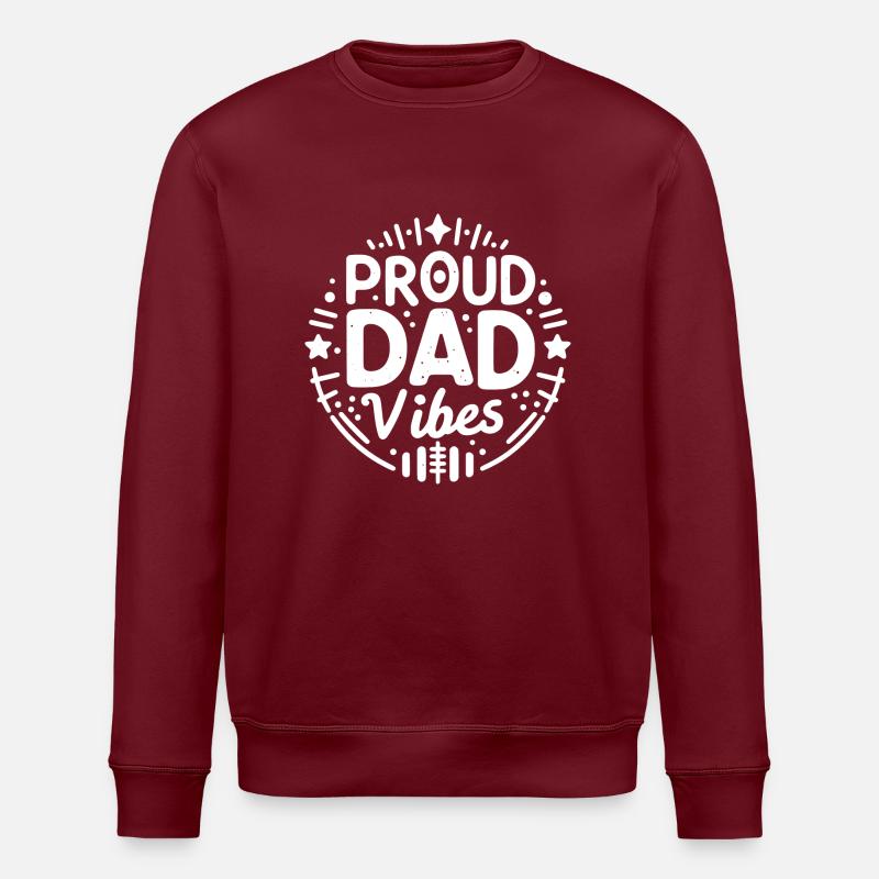 Stolze Papa-Vibes - Stanley/Stella Unisex Bio-Sweatshirt ROLLER - Burgunderrot