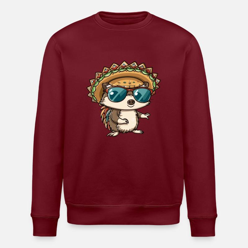 hérisson bande dessinée drôle sombrero - Sweat bio ROLLER Stanley/Stella Unisexe - bordeaux