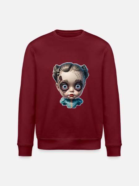 Halloween gruselige Puppe - Stanley/Stella Unisex Bio-Sweatshirt ROLLER - Burgunderrot