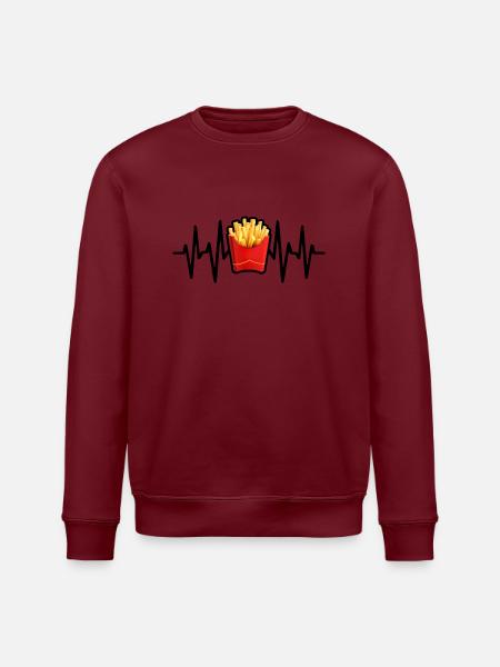 Pommes Frites Herzschlag - Stanley/Stella Unisex Bio-Sweatshirt ROLLER - Burgunderrot