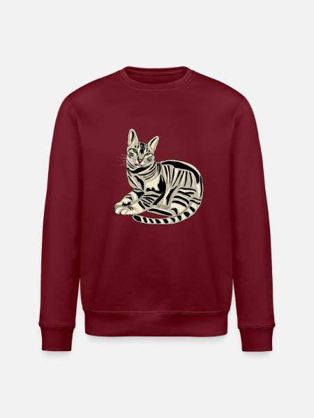 König getigertes Kätzchen - Stanley/Stella Unisex Bio-Sweatshirt ROLLER - Burgunderrot