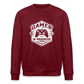 Gamer in Progress - Stanley/Stella ROLLER Unisex Organic Sweatshirt - burgundy - Front - Nik (191cm)