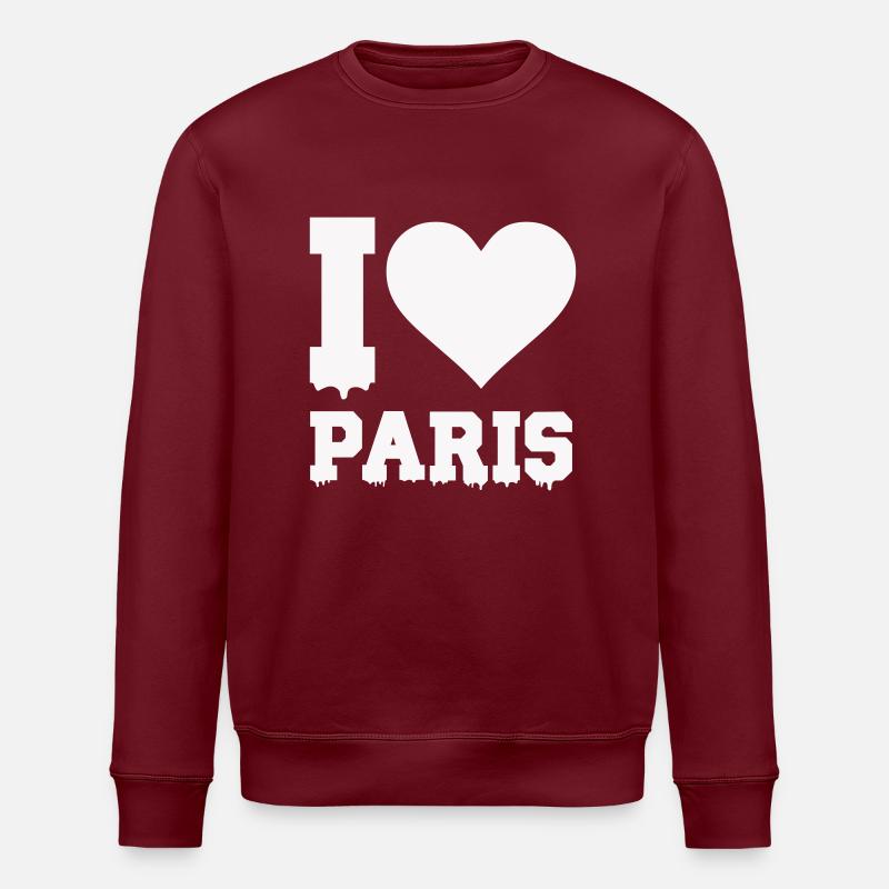 i love paris - Stanley/Stella ROLLER Unisex Organic Sweatshirt - burgundy