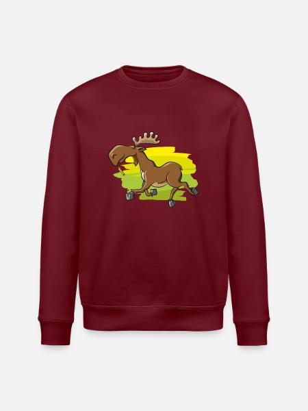 Lustiger Elch - Stanley/Stella Unisex Bio-Sweatshirt ROLLER - Burgunderrot