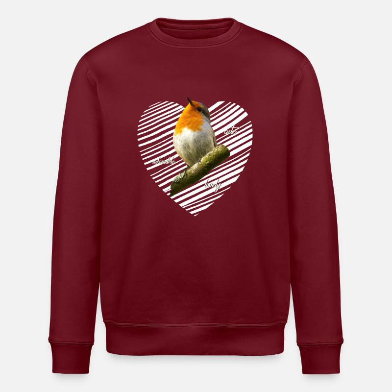 Rotkehlchen süß lieblich - Stanley/Stella Unisex Bio-Sweatshirt ROLLER - Burgunderrot