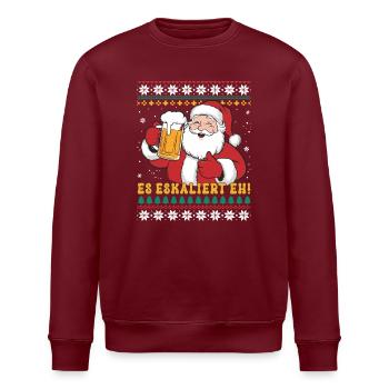 Weihnachten Es eskaliert Eh Ugly Christmas Sweater - Stanley/Stella Unisex Bio-Sweatshirt ROLLER - Burgunderrot - Vorne - Nik (191cm)