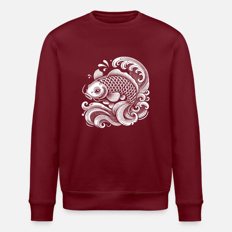 Tatouage de carpe koï - Sweat bio ROLLER Stanley/Stella Unisexe - bordeaux