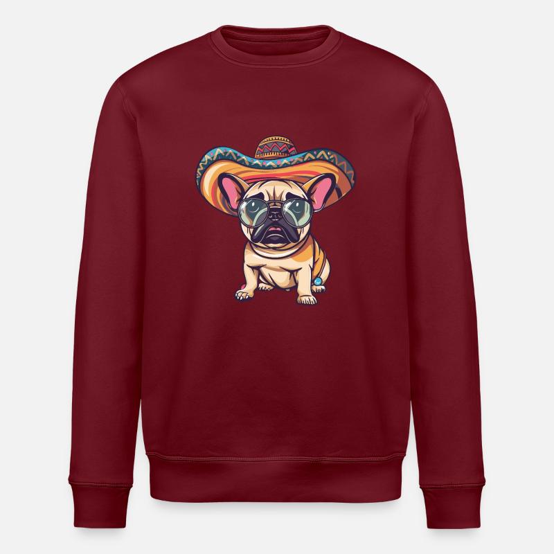 Buldog Français Chien Sombrero - Sweat bio ROLLER Stanley/Stella Unisexe - bordeaux