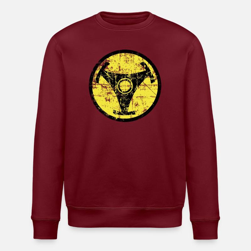 Atomic Vinyl 45rpm Nuklear Design - Stanley/Stella Unisex Bio-Sweatshirt ROLLER - Burgunderrot