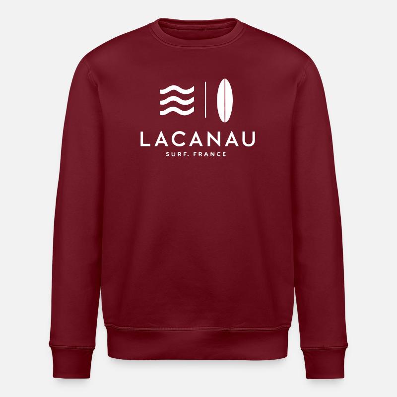 Abstract Surf Wave - Stanley/Stella ROLLER Unisex Organic Sweatshirt - burgundy