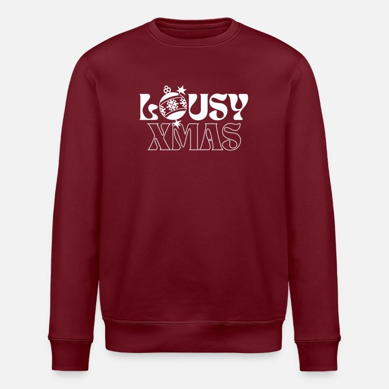 Festive Disco Ball Illustration - Stanley/Stella ROLLER Unisex Organic Sweatshirt - burgundy