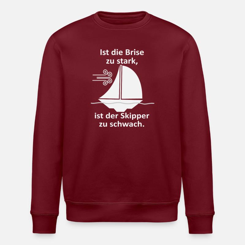 Skipper Spruch: Brise zu stark - Stanley/Stella Unisex Bio-Sweatshirt ROLLER - Burgunderrot