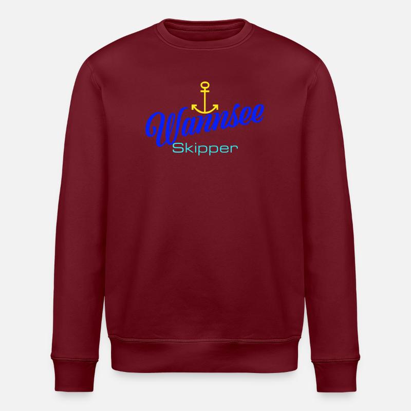 Berlin: Wannsee-Skipper mit Anker - Stanley/Stella Unisex Bio-Sweatshirt ROLLER - Burgunderrot