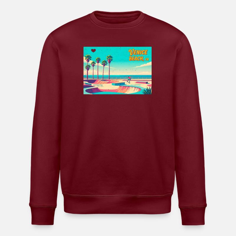 Venice Beach Retro Skater - Stanley/Stella Unisex Bio-Sweatshirt ROLLER - Burgunderrot