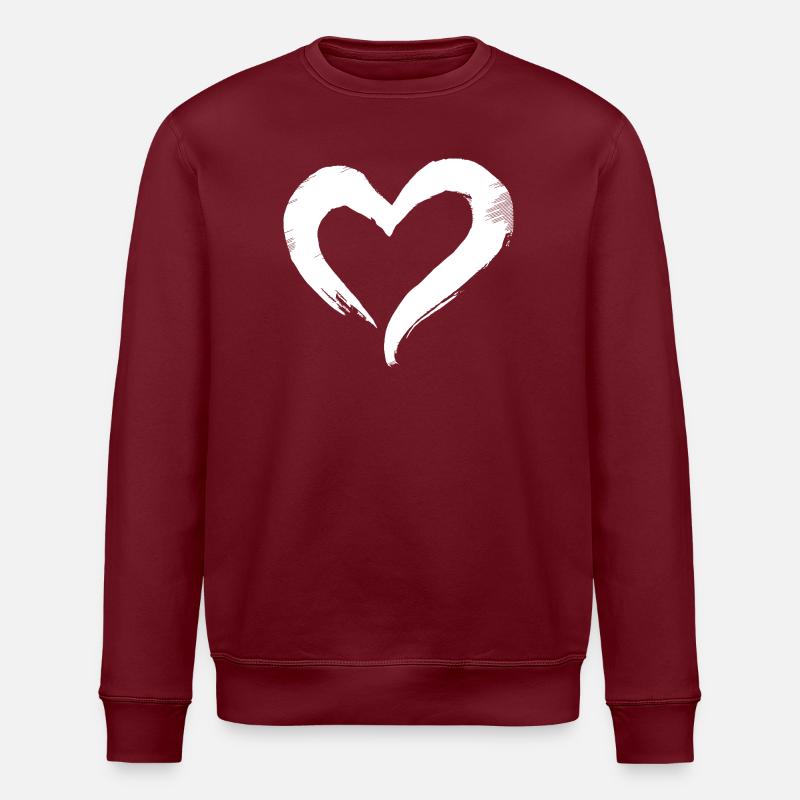 Herz - Stanley/Stella Unisex Bio-Sweatshirt ROLLER - Burgunderrot