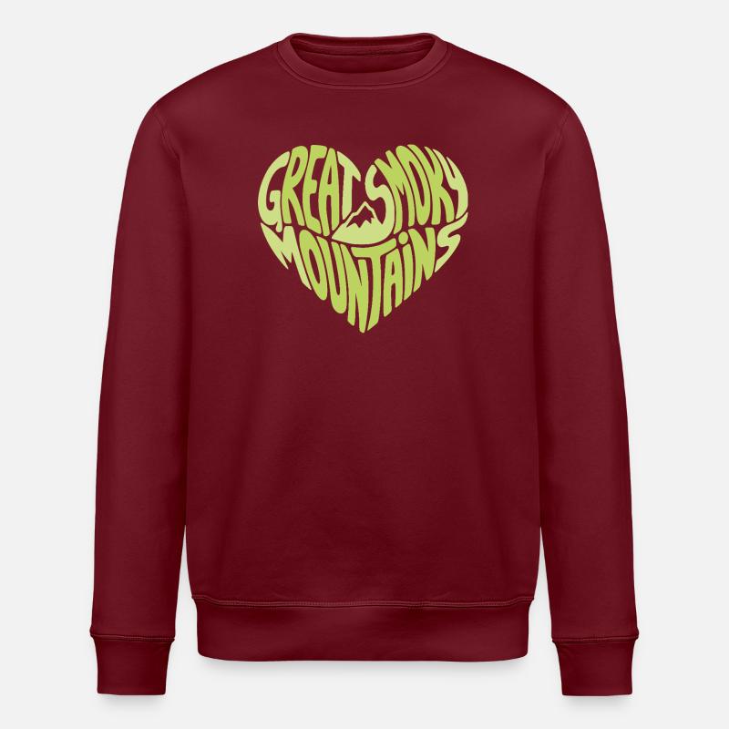 Great Smoky Mountains Herzdesign - Stanley/Stella Unisex Bio-Sweatshirt ROLLER - Burgunderrot