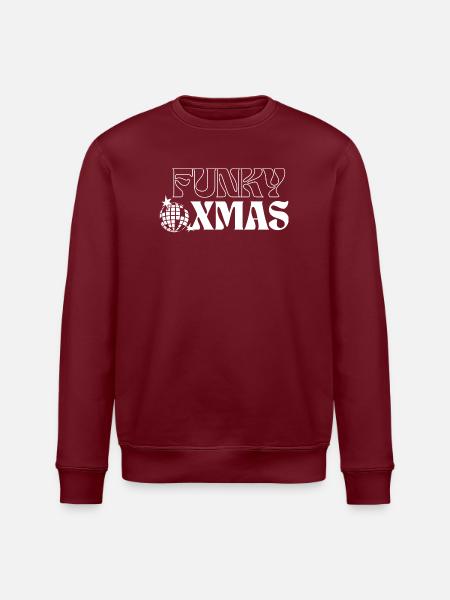 Funky Disco Christmas Ornament Design - Stanley/Stella ROLLER Unisex Organic Sweatshirt - burgundy