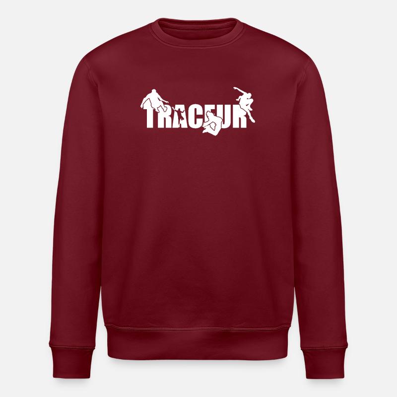 Parkour Traceur weiß - Stanley/Stella Unisex Bio-Sweatshirt ROLLER - Burgunderrot