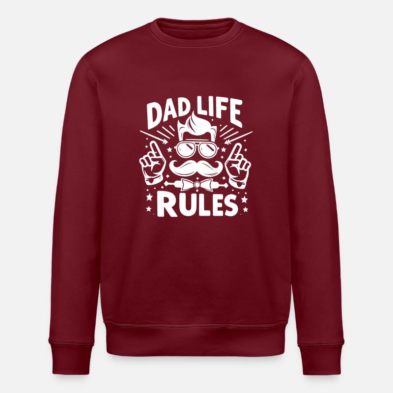 Dad Life Rules - Stanley/Stella ROLLER Unisex Organic Sweatshirt - burgundy