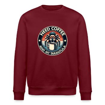 Brauche nur Kaffee und meine Vogelspinne - Stanley/Stella Unisex Bio-Sweatshirt ROLLER - Burgunderrot - Vorne - Nik (191cm)