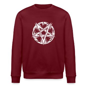 Pentagramme déchiré signe occulte - Sweat bio ROLLER Stanley/Stella Unisexe - bordeaux - Devant - Nik (191cm)