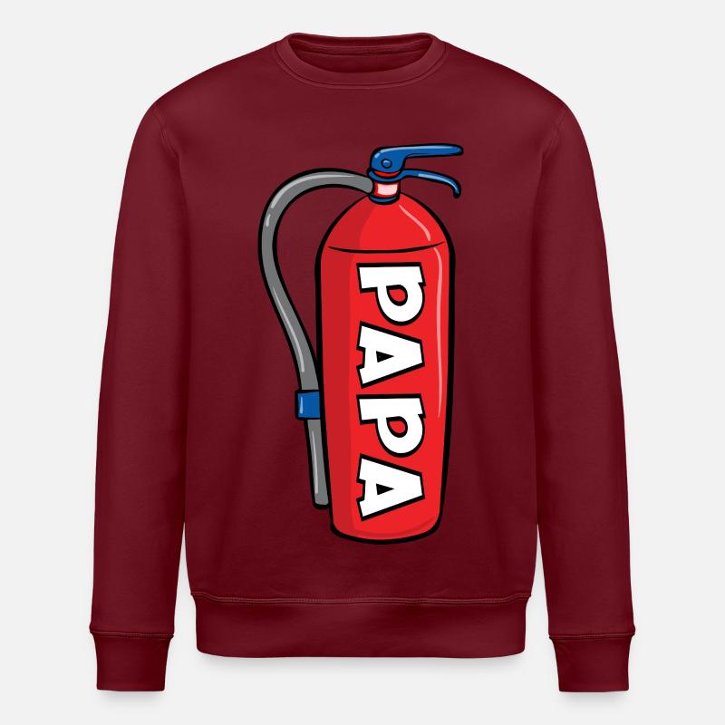 Announcing Baby - Firefighter Dad - Stanley/Stella ROLLER Unisex Organic Sweatshirt - burgundy