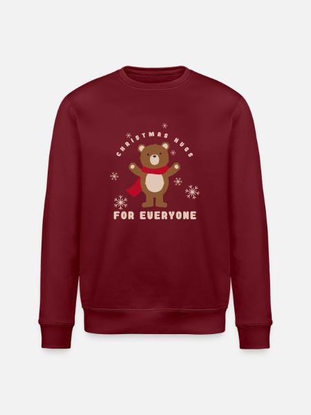 Christmas Hugs For Everyone 2023 - Stanley/Stella Unisex Bio-Sweatshirt ROLLER - Burgunderrot