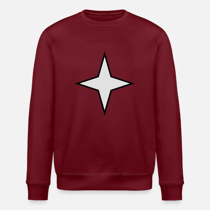 stern 4 zacken 2 farbig - Stanley/Stella Unisex Bio-Sweatshirt ROLLER - Burgunderrot