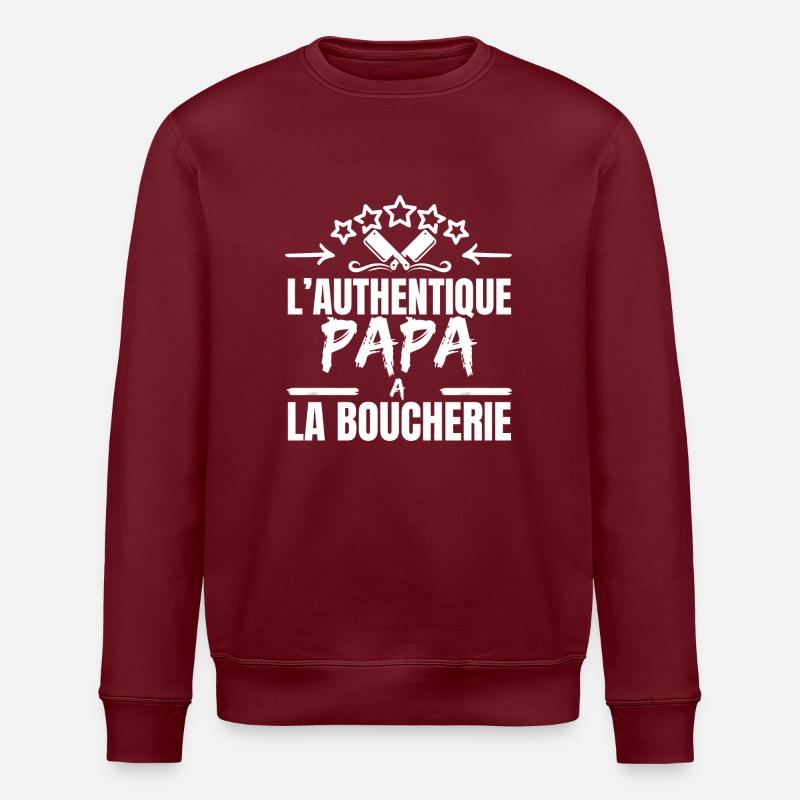 DER AUTHENTISCHE METZGERVATER - Stanley/Stella Unisex Bio-Sweatshirt ROLLER - Burgunderrot