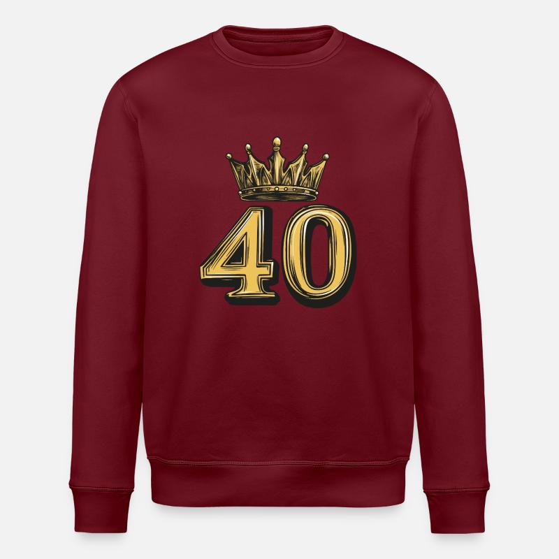 40 Zahl Krone - Stanley/Stella Unisex Bio-Sweatshirt ROLLER - Burgunderrot